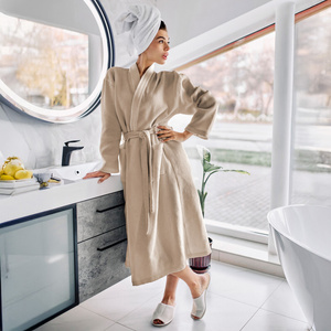 Gofer Unisex Cotton Bathrobe Vizzy L 02 Beige