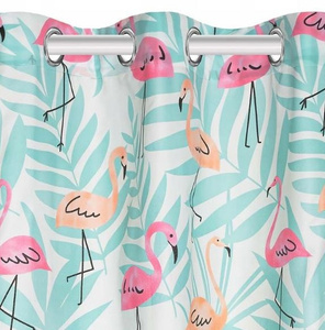 Curtain 140 x 250 Decorative Flamingos Mint