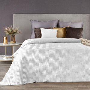 170 x 210 Decorative Velour Sofia White Bedspread