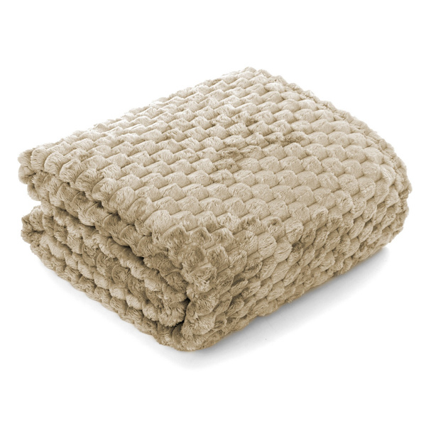 Koc 200 x 220 Mikrofibra Tłoczona Pluszowa Ala Plastry 3D 02