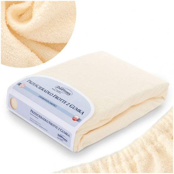 Prześcieradło Frotte z Gumką 018_D Ecru 70x140