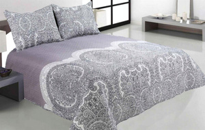 240 x 220 Quilted Double Sided Bedspread Lace Heather