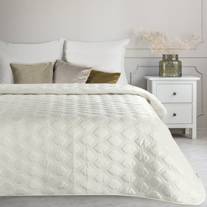 Quilted Velvet Bedspread Sofia5 200 x 220 Cream