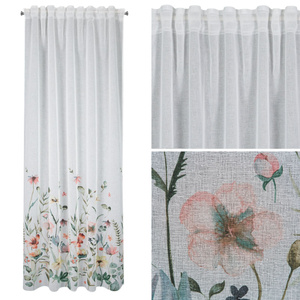 Curtain 140 x 270 Decorative Dolly White+Green