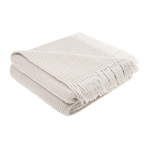 Koc 150 x 200 Bawełniano-Akrylowy Check Taupe