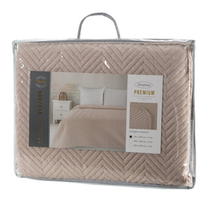 Bedspread 170 x 210 Quilted Len3 Beige