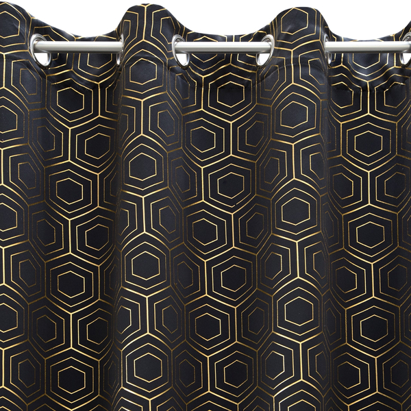 Curtain 135 x 250 Decorative Blackout Kaja Black