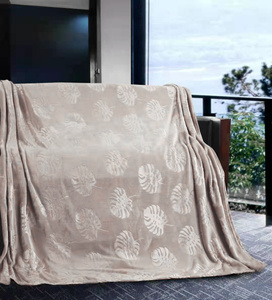 Blanket 160 x 200 Microfiber Stamped Ardea Leaf 10