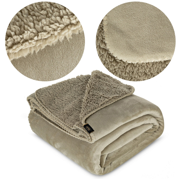 Blanket 70 x 160 Microfiber Two-sided Tedy Beige