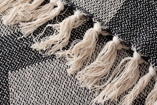 Koc 150 x 200 Bawełniany Boho Aredo 11 Czarny