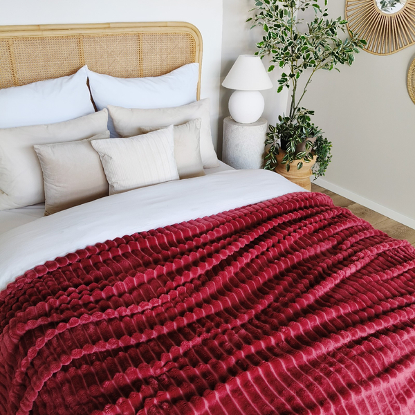 Blanket 200 x 220 Microfiber Stamped Stripes Nuvio 12