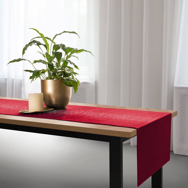 Bieżnik 60 x 120 Dekoracyjny Velvet Shiny Czerwony