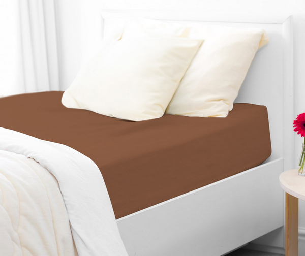Jersey sheet with elastic 045_D Chocolate 200x220