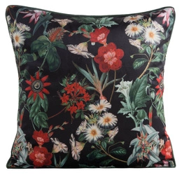 Cushion cover 45 x 45 Decorative Velvet 102 Black+Green