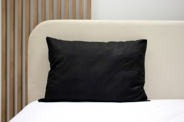 Poszewka Bawełna 50 x 70 Jednolita Ola Czarna Black