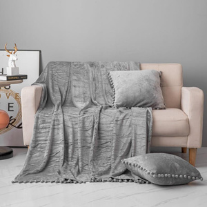 Blanket 150 x 200 Microfiber Pompies Grey