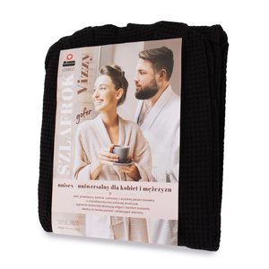 Szlafrok Gofer Bawełna Unisex Vizzy S 04 Czarny