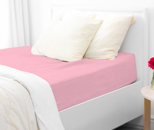 Jersey Bed Sheet with Eraser 012_D Light Pink 90x200