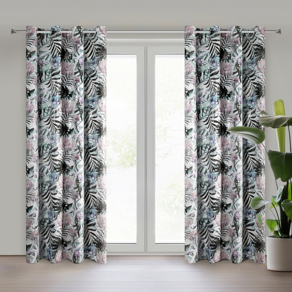 Zasłona 140 x 250 Dekoracyjna Malibu Biały+Srebrny