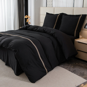 Pościel 160 x 200 3cz Gładka Z Haftem Lumera 08