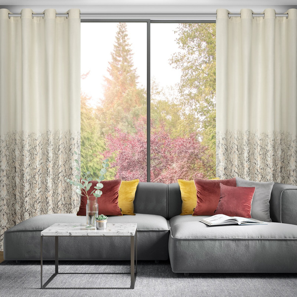 Zasłona 140 x 250 Welwet Przelotki Tori Krem