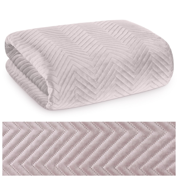 70 x 160 Velour pattern Sofia Powder Bedspread