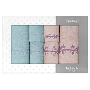 Towel Set 6pcs. Camellia 380 Powder+Mint