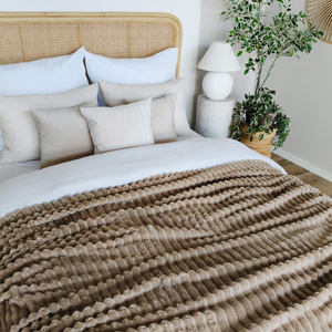 Blanket 160 x 200 Microfiber Stamped Stripes Nuvio 04