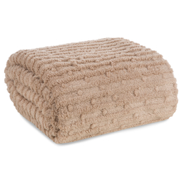 Blanket 200 x 220 Microfiber Embossed Lisa Beige