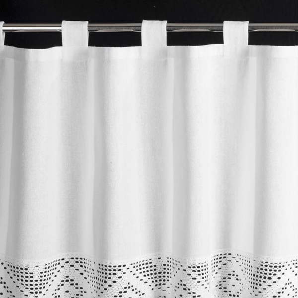 Isaac Decorative Curtain on Braces 60 x 150 White