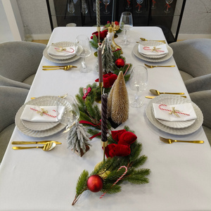 Obrus 140x450 Plamoodporny Klasyczny Elegant Biały