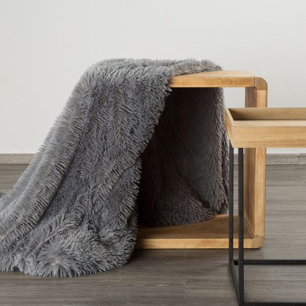 Blanket 150 x 200 Double-sided Fur Tifany1 Silver