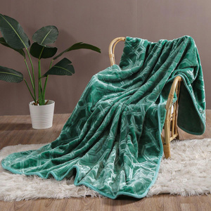 Blanket 160 x 200 Vito Stamped Acrylic Bottle Green