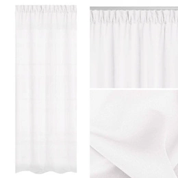 Zasłona 140 x 270 Dekoracyjna Taśma Viva Biały