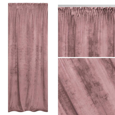 Zasłona 140 x 270 Dekoracyjna Velvet Soft Pudrowy