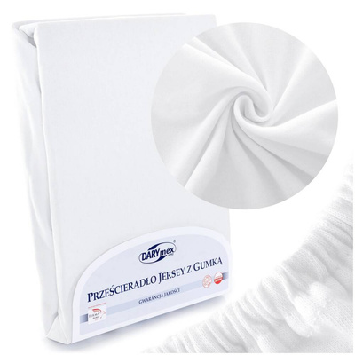 Prześcieradło Jersey z Gumką 001_D Biały 60x120