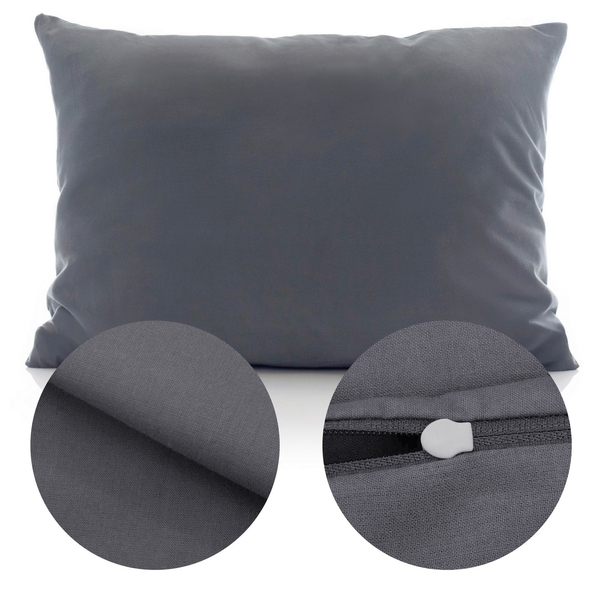 Cotton pillowcase 50 x 70 Solid Ola Graphite Graphite