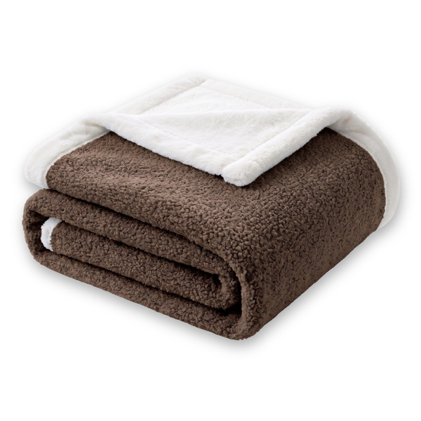 Koc 160 x 200 Boucle Bukla z Lamówką Mellori 03
