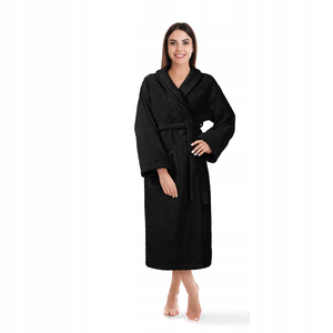 Hotel Bathrobe Cotton Terry Unisex XXL Black