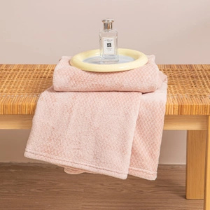 Koc 150 x 200 Pluszowy Mikrofibra Willy Pudrowy