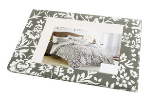 Cotton Satin Bedding in Flowers Grey A594 160x200NP 3 parts
