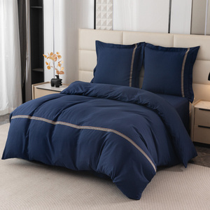 Pościel 200 x 220 3cz Gładka Z Haftem Lumera 02