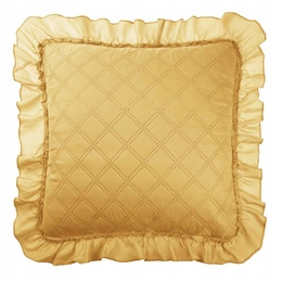 45 x 45 Decorative Quilted Ruffy Mustard Pillowcase