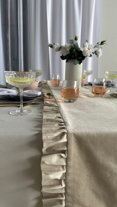 Table Runner 40 x 160 Decorative with Ruffles Ligia 02