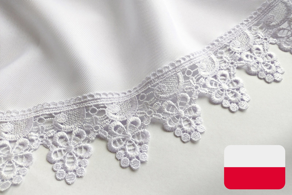 Obrus Plamoodporny z Gipiurą Koronką Biały 150x550