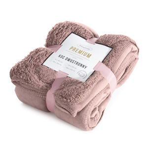 Blanket 200 x 220 Microfiber Reversible Tedy Pink