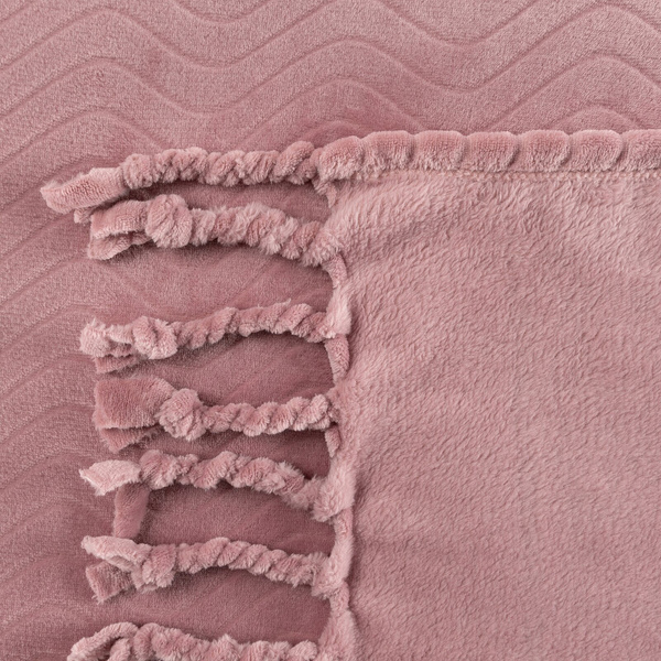 Koc 150 x 200 Mikrofibra z Frędzlami Emma Puder