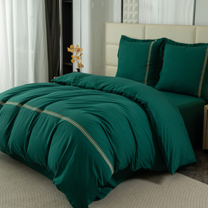 Pościel 160 x 200 3cz Gładka Z Haftem Lumera 06