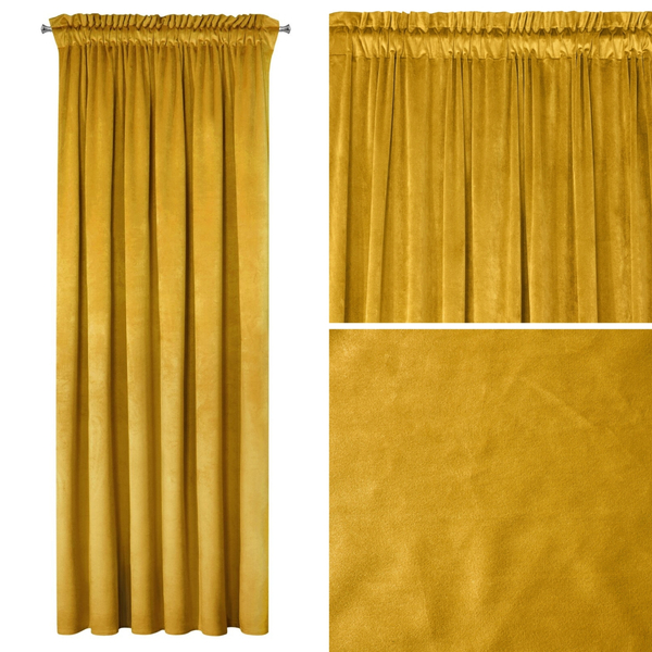 Zasłona 135 x 270 Dekoracyjna Velvet Rosa Musztard