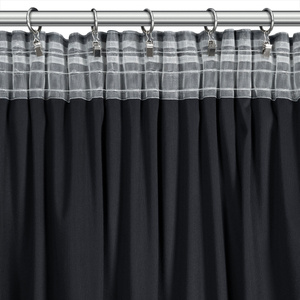 Zasłona 140 x 270 Welwet z Falbaną Dani Czarny